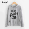 ROMWE Slogan Print Grey Hoodies Letter Print Women Graphic Brief Hoodie Pocket Sweatshirt 2018 Autumn New Long Sleeve Hoodies