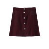 ROMWE Single Breasted Dual Pocket Skirt 2018 Spring Plain Burgundy A-Line Mini Skirt Women Mid Waist Button Casual Skirt