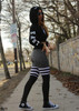ROMWE Cropped Hoodie Black Hooded Letters Print Crop Sweatshirt Autumn Streetwear Women Long Sleeve Casual Pullover