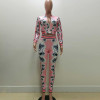 Rompers Womens Jumpsuit Casual Floral Striped Print Two Piece Set Bodysuit Women Sexy Tracksuit For Women Romper Overalls