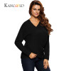 KANCOOLD 2017 Fashion Pullovers high quality Women's Gray Criss Cross Wrap Front V Neck Long Sleeve Knit Sweater Jumper oct13
