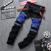 KALIPPE YACOCHY brand Ripped Denim Pant Knee Hole Jeans Men Slim Skinny Destroyed Torn Jean fear of god red black jeans hommes