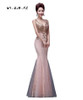 JSJ130J#Bridal Wedding party toast gown new spring summer fishtail dress 2018 wine long Lace bridesmaid dresses cheap wholesale