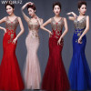 JSJ130J#Bridal Wedding party toast gown new spring summer fishtail dress 2018 wine long Lace bridesmaid dresses cheap wholesale