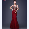 JSJ130J#Bridal Wedding party toast gown new spring summer 2017 fishtail dress wine long Lace bridesmaid dresses cheap wholesale