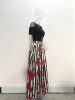JRRY New Two Pieces Casual Women Maxi Dresses Short Sleeve Black Top Long Pattern Floral Dress Plus Size 6XL Vestidos