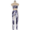 JRRY Fashion Three Pieces Print Women Jumpsuit Long Sleeve Cape Coat Strapless Top Long Pants Ladies Romper