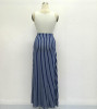 JRRY Casual Two Pieces Striped Women Maxi Dresses White Tank Top Sashes Pockets Long Dress Vestidos