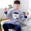 JRMISSLI Men's Plush Pajamas Flannel Winter Warm Thicker Lounge Clothing Homewear Cute Cartoon Pyjama home A823