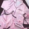 JRMISSLI brand women's 7 pieces Pink pajamas sets satin silk lingerie homewear sleepwear pyjamas set pijamas for woman