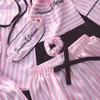 JRMISSLI brand women's 7 pieces Pink pajamas sets satin silk lingerie homewear sleepwear pyjamas set pijamas for woman