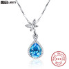 JQUEEN Natural Blue Topaz 925 Sterling Silver Water Drop Pendant Necklace 6.75Ct Pear Cut Jewelry Accessories 17.7 Inches JQUEEN Natural Blue Topaz 925 Sterling Silver Water Drop Pendant Necklace 6.75Ct Pear Cut Jewelry Accessories 17.7 Inches
