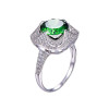 JQUEEN 6.5ct Genuine Emerald 925 Sterling Silver Rings Round Cut Flower Design Engagement Ring anillos anel aneis Wholesale