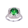 JQUEEN 6.5ct Genuine Emerald 925 Sterling Silver Rings Round Cut Flower Design Engagement Ring anillos anel aneis Wholesale