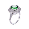 JQUEEN 6.5ct Genuine Emerald 925 Sterling Silver Rings Round Cut Flower Design Engagement Ring anillos anel aneis Wholesale