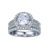 JQueen 3.45ct 925 Sterling Silver ring set vintage ring Round White Topaz  jewelry Wedding Rings For Women s925 silver JQueen 3.45ct 925 Sterling Silver ring set vintage ring Round White Topaz  jewelry Wedding Rings For Women s925 silver