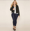 JOYINPARTY Plus Size Women Solid Black faux leather  Jacket Casual Ladies Long Sleeve Shaping leather Jacket