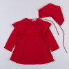 JOYHOPY Quality Knitted Girls Long Sleeve Dress 2017 Winter Autumn White Red Baby Girl Princess Dress with Hats