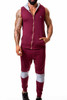 Jor Red-Wine Soho Sleeveless Hoodie