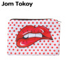 Jom Tokoy Red lip 3D Printing women cosmetic bags neceser makeup bag bolsos mujer de marca famosa 2017 necessaire toiletry bag