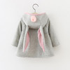 New Baby Girls coats Rabbit Hooded Autumn Winter jackets Solid color 6M-2 old size Clothes 7BT011