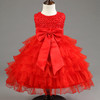 New Baby Girl Dress 2017 Summer Party dress Sleeveless Bow Girls Tutu Dress Princess Chiffon Toddler Lace Flower Clothes Vestido