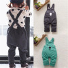 New Baby Boy Girls Bib Pants Overalls Bear Print Harem Pants Long Trousers 0-3 Years