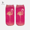 New 3D Print Casual Polyester Socks Flamingo Women Durable Socks Cute Low Cut Ankle Sock Cartoons Casual Type Teenager Socks