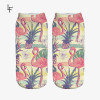 New 3D Print Casual Polyester Socks Flamingo Women Durable Socks Cute Low Cut Ankle Sock Cartoons Casual Type Teenager Socks