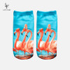 New 3D Print Casual Polyester Socks Flamingo Women Durable Socks Cute Low Cut Ankle Sock Cartoons Casual Type Teenager Socks