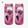 New 3D Print Casual Polyester Socks Flamingo Women Durable Socks Cute Low Cut Ankle Sock Cartoons Casual Type Teenager Socks