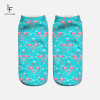 New 3D Print Casual Polyester Socks Flamingo Women Durable Socks Cute Low Cut Ankle Sock Cartoons Casual Type Teenager Socks