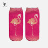 New 3D Print Casual Polyester Socks Flamingo Women Durable Socks Cute Low Cut Ankle Sock Cartoons Casual Type Teenager Socks