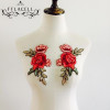 New 2pcs/Set Rose Applique Embroidery Flower Patches For Clothing Appliques Flores Bordadas Atacado Sewing Flower Patches