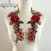 New 2pcs/Set Rose Applique Embroidery Flower Patches For Clothing Appliques Flores Bordadas Atacado Sewing Flower Patches