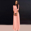 New 2018 Women Vintage Long Sleeve Long Dress Ladies Evening Party Long Maxi Dress