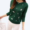New 2018 Women Sweaters Autumn Winter Long Sleeve Embroidery Ladies Pullover High Elastic Tricot Jumper Solid Warm Tops