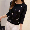 New 2018 Women Sweaters Autumn Winter Long Sleeve Embroidery Ladies Pullover High Elastic Tricot Jumper Solid Warm Tops