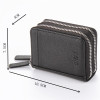 CUIKCA RFID Wallet Women Men Wallet Creative Wallet Double Zippers Mini Coin Slim Wallet Purse Accordion style ID&amp;Card Holders