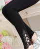 CUHAKCI Women Cotton Clothing Knitted Legin High Elastic Leggings Hollow Out Lace Diamond Legging Section Spring Autumn Trousers