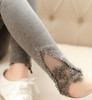 CUHAKCI Women Cotton Clothing Knitted Legin High Elastic Leggings Hollow Out Lace Diamond Legging Section Spring Autumn Trousers