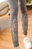 CUHAKCI Women Cotton Clothing Knitted Legin High Elastic Leggings Hollow Out Lace Diamond Legging Section Spring Autumn Trousers