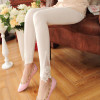 CUHAKCI Women Cotton Clothing Knitted Legin High Elastic Leggings Hollow Out Lace Diamond Legging Section Spring Autumn Trousers