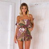 Cssayavi 2017 summer Sexy beach playsuit Off shoulder overalls elegant floral print jumpsuit romper women outfit