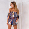 Cssayavi 2017 summer Sexy beach playsuit Off shoulder overalls elegant floral print jumpsuit romper women outfit