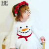 Christmas Dress Girl Long Sleeve Red/white Wedding Princess Dress Santa Claus Kids Girls Clothes New Year Children Dresses 2017