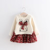 Christmas Dress for Girls 2017 Fashion Casaul Winter Children's Kid Clothing Long Sleeve Costumes Cartoon Splice Dresses Clothes