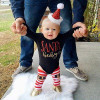 Christmas Baby Boys Girls Romper Jumpsuit + Pants Clothes Outfits 3 Sets Xmas baby rompers set newborn baby clothes 2016 New