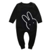 Christmas Baby 2018 Autumn Newborn Baby Clothes Rabbit Long Sleeve Baby Boy Girl Clothes Black Rompers Body Clothes Newborn