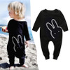 Christmas Baby 2018 Autumn Newborn Baby Clothes Rabbit Long Sleeve Baby Boy Girl Clothes Black Rompers Body Clothes Newborn